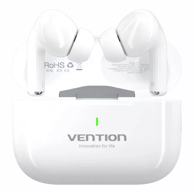 Headset Vention Echo Lite E11 True Wireless Stereo (TWS), Bluetooth, Open-Ear, 10 m Reichweite, USB-C, Weiß