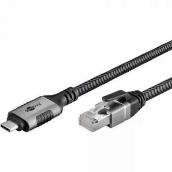 Goobay 70753 USB-C to RJ45 Ethernet CAT 6 Kabel for Stable Wired Internet Connection with Router/Modem/Network Switch/Replaces USB to RJ45 Adapter / 1