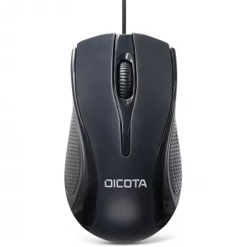 DICOTA - Maus - beidhändig - Laser - 3 Tasten - Kabelgebunden - USB - Schwarz (D32011)