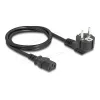 Netzkabel DELOCK CEE 7/7 (E+F) auf IEC C13 90° abgewinkelt, 1 m, H05VV-F 3x1,00 mm², schwarz