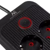 Steckdosenleiste MACLEAN MCE389 B — 6 Steckdosen, 4×USB-A + 1×USB-C, 110–240V, 2,1A, 2500W, 1,5 m Kabel, schwarz