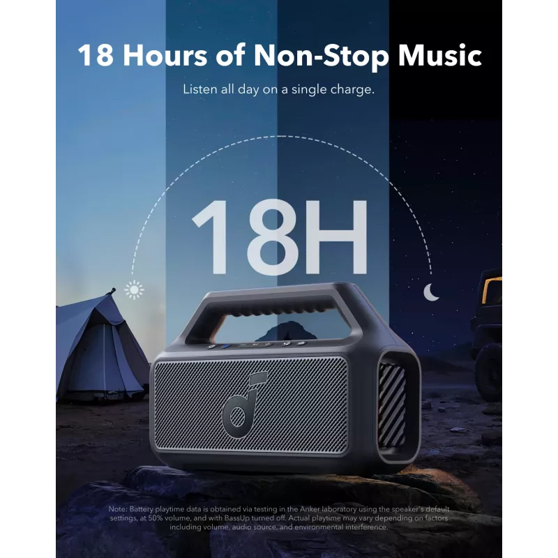Stereolautsprecher tragbar Anker Soundcore Boom 2 SE — 2.0 Kanäle, 30 W RMS, kabellos, schwarz