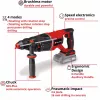 Professional Battery-Rotary Hammer TP-HD 18/26 D Li BL - Solo, 18Volt (schwarz/Rot, ohne Akku und Ladegerät, im E-Case)