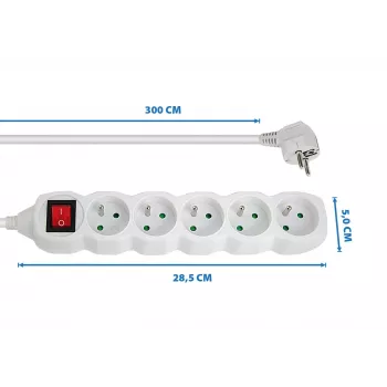 Esperanza ELK215W Stromverteiler 3 m 5 AC-Steckdose(n) Innenbereich Weiß