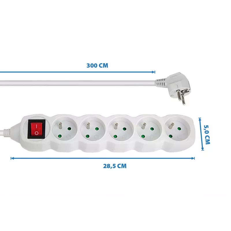 Esperanza ELK215W Stromverteiler 3 m 5 AC-Steckdose(n) Innenbereich Weiß