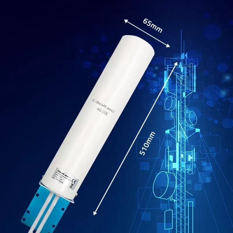 Rundstrahlende 4G-LTE-Doppelantenne QOLTEC 57045 12 dBi