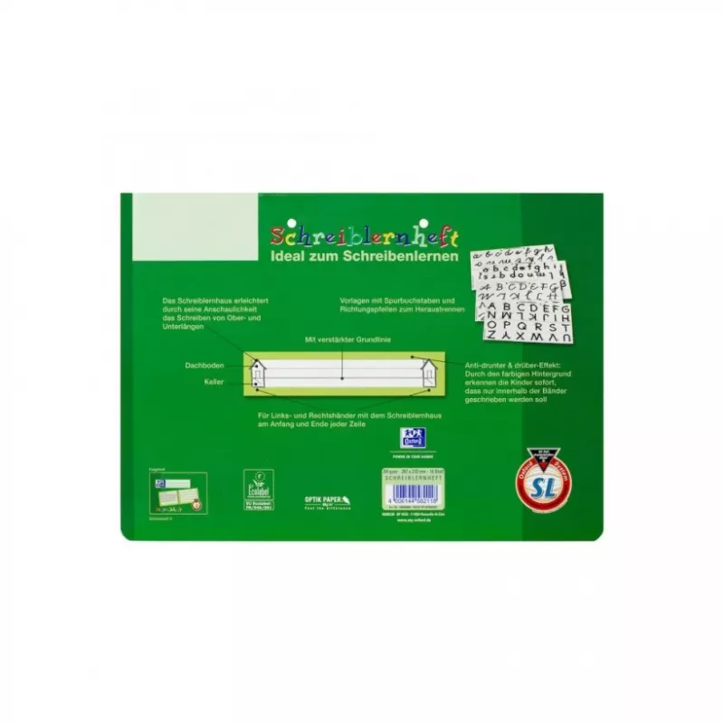Schreibheft Oxford 100050089 A4 Grün 80 g/m²