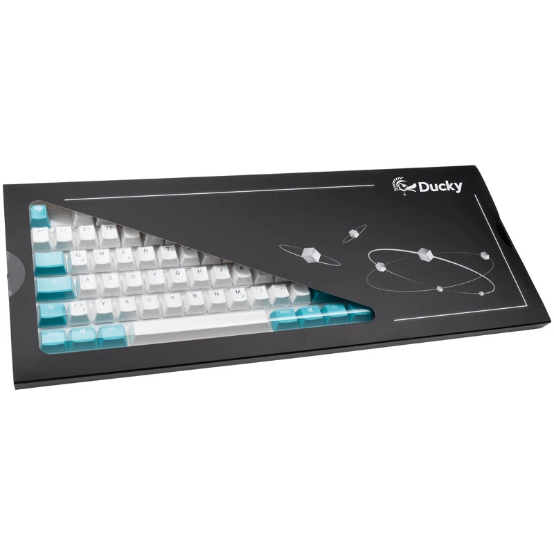 Ducky Keycap Set, PBT, ISO (DE) - weiß/blau