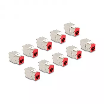 DeLOCK Keystone-Modul 88115 Flach Rot RJ-45 10 Stück
