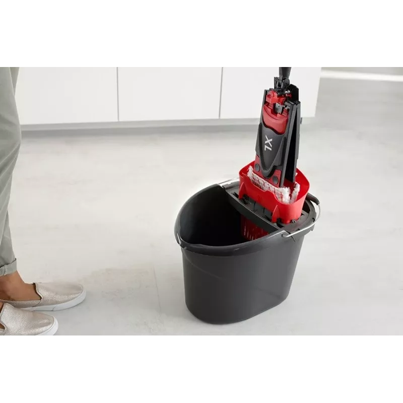 VILEDA Wischmopp Ultramax XL Box — waschbarer Mikrofaser-360°-Drehkopf, faltbar, für Hartböden