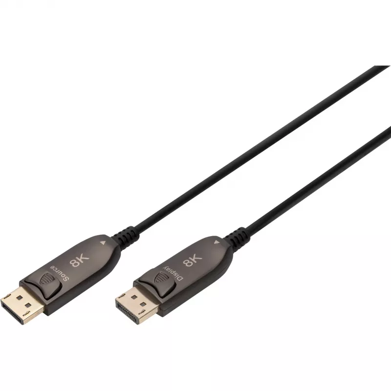 DisplayPort AOC Hybrid-Glasfaserkabel, UHD 8K (schwarz, 30 Meter)