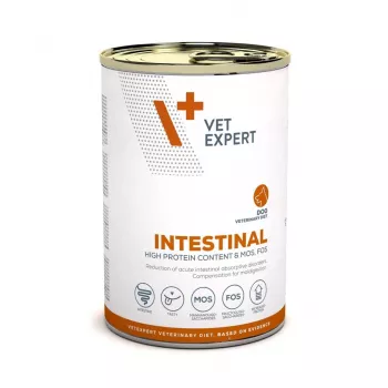 Nassfutter für Hunde VETEXPERT Veterinary Diet Intestinal 400 g, Geflügel, getreidefrei, zur Erholung nach Verdauungsoperationen