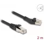 Netzwerkkabel DeLOCK RJ45 Cat.8.1 S/FTP 45° links abgewinkelt 2 m schwarz