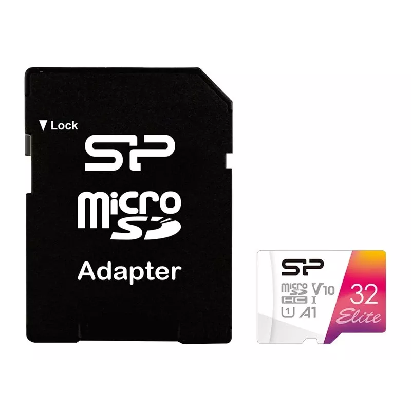 MicroSDHC-Speicherkarte Silicon Power 32 GB UHS-I Class 10 (Lesen 100 MB/s) mit Adapter, rosa