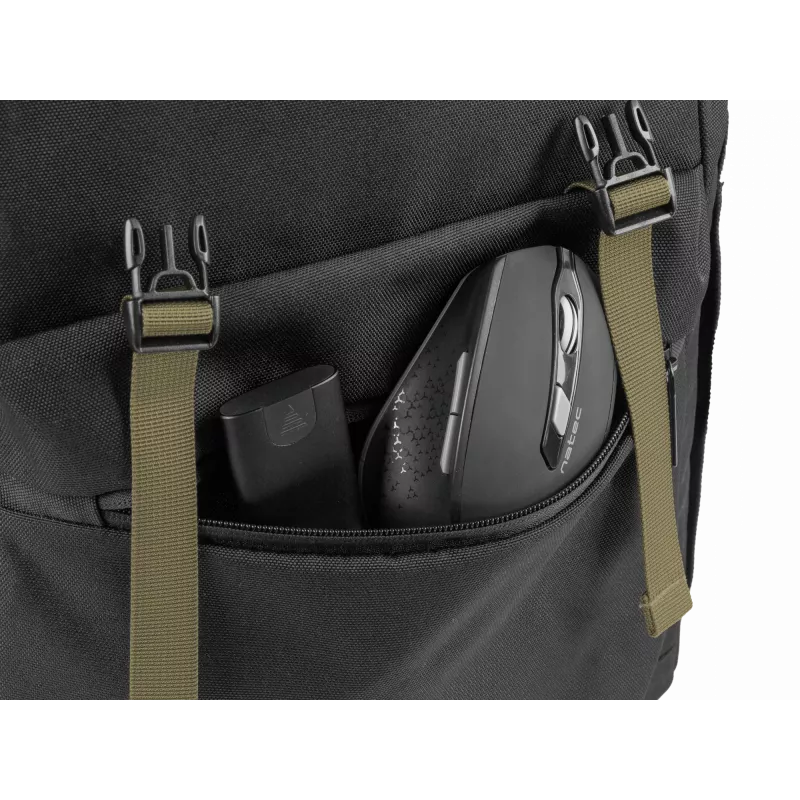 Rucksack NATEC Niala Hunter Grün 39,6 cm 15,6 Zoll Schwarz 1 Fach 2 Fronttaschen