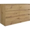Kommode Top e shop K120 ARTISAN 2X3, Eichenfinish, 6 Schubladen, 750×400×1200 mm