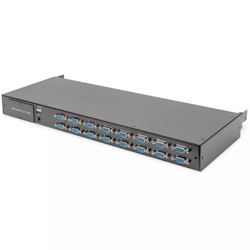 KVM-Konsole Digitus 19 Zoll HD LCD 16-Port VGA deutsche Tastatur