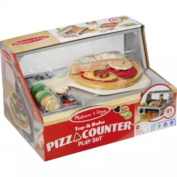 Spielküchenzubehör Spin Master Melissa & Doug Top & Bake Pizza Counter, Spiel-Pizza-Set zum Nachspielen
