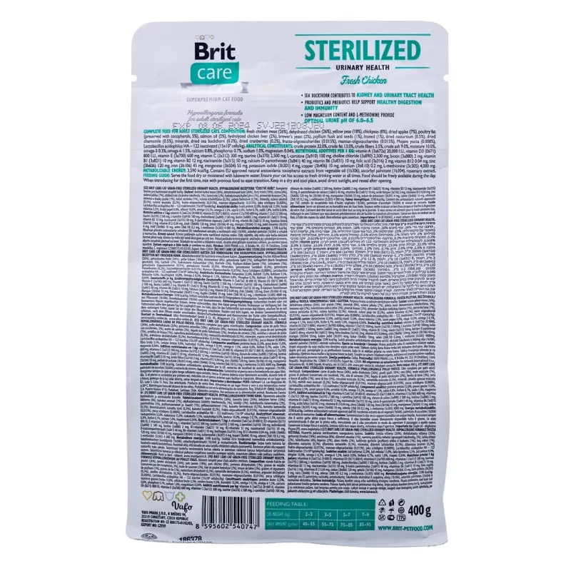 BRIT Care Grain-Free Sterilized Urinary - Trockenfutter für Katzen - 400 g