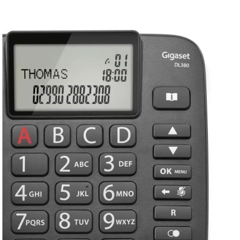 Gigaset DL380 Schnurgebundenes Telefon, Schwarz