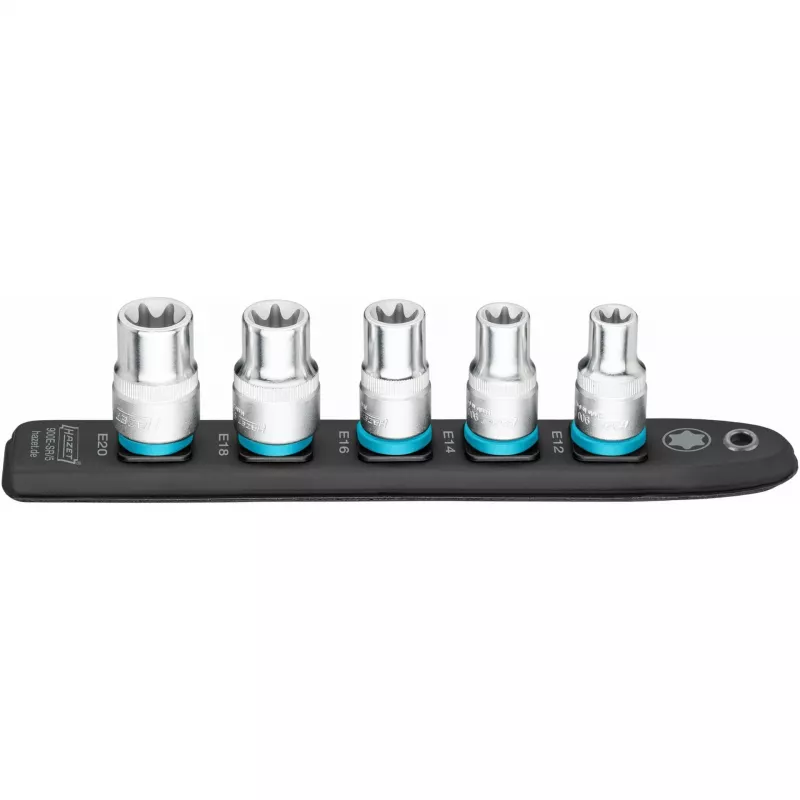 Steckschlüsselsatz Hazet 900E-SR/5 — 1/2 Zoll Antrieb TORX E12–E20 kurze Steckschlüsseleinsätze