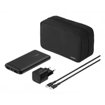 Belkin BoostCharge - Powerbank + AC-Netzteil - 10000 mAh - PD - 3 Ausgangsanschlüsse (24 Pin USB-C, 2 x USB)