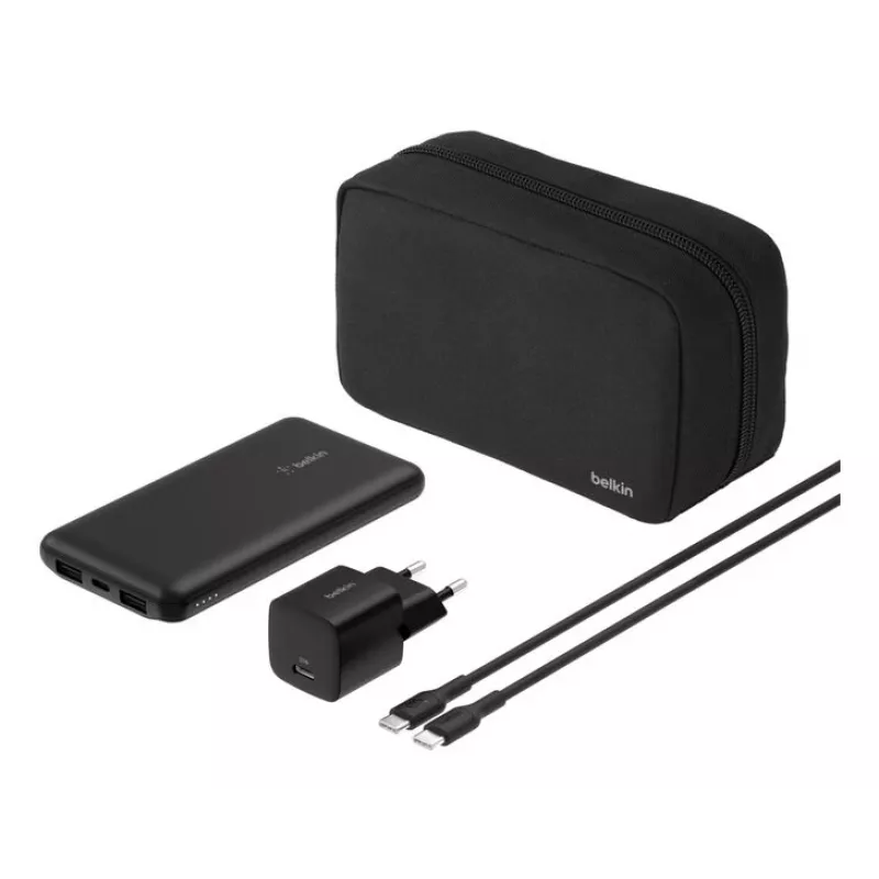 Belkin BoostCharge - Powerbank + AC-Netzteil - 10000 mAh - PD - 3 Ausgangsanschlüsse (24 Pin USB-C, 2 x USB)