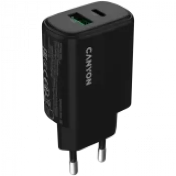 CANYON Ladegerät OnCharge 250 25W 1xPD 1xQC EU Schwarz