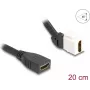 DeLOCK Keystone Modulkabel HDMI Buchse auf Buchse 45° abgewinkelt 8K 60 Hz 20 cm schwarz