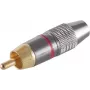 Cinch-Stecker ShiverPeaks 52024-R vergoldet, rotes Gehäuse