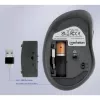 Manhattan Ergonomische kabellose Maus, rechtshändig, einstellbare 800/1200/1600 dpi, 2,4 GHz (bis zu 10 m), sechs Tasten mit Scrollrad, Combo-USB-A- und USB-C-Empfänger, Schwarz, AA-Batterie (enthalten), drei Jahre Garantie