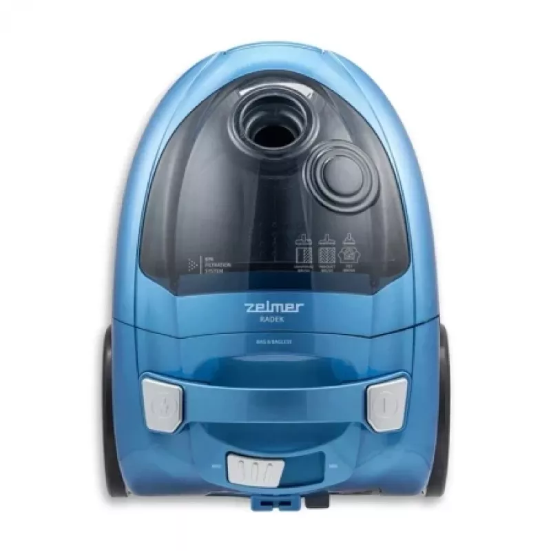 Beutelloser Staubsauger ZELMER ZVC032P Blau 1200 W, kompaktes Kanisterdesign