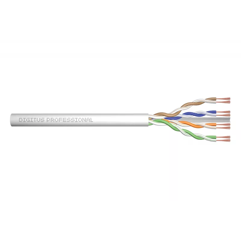 Netzwerkkabel Digitus CAT 6A U/UTP Twisted-Pair-Patchkabel lose 100 m Grau