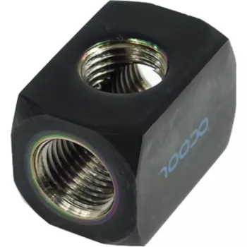 Alphacool HF Anschlussterminal TEE T-Stück Rund G1/4 - Deep Black (17030)