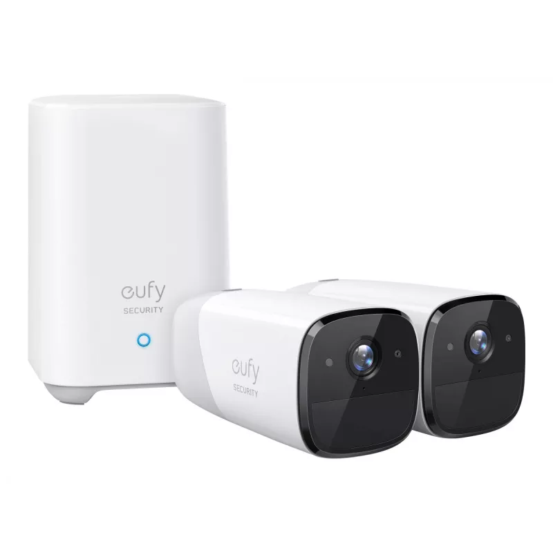 Eufy Security, eufyCam 2 Pro Kabelloses Überwachungskamerasystem für Zuhause, 365 Tage Akkulaufzeit, HomeKit-Kompatibilität, 2K-Auflösung, IP67 wetterfest, Nachtsicht, 2-Kamera-Set, keine monatlichen Gebühren