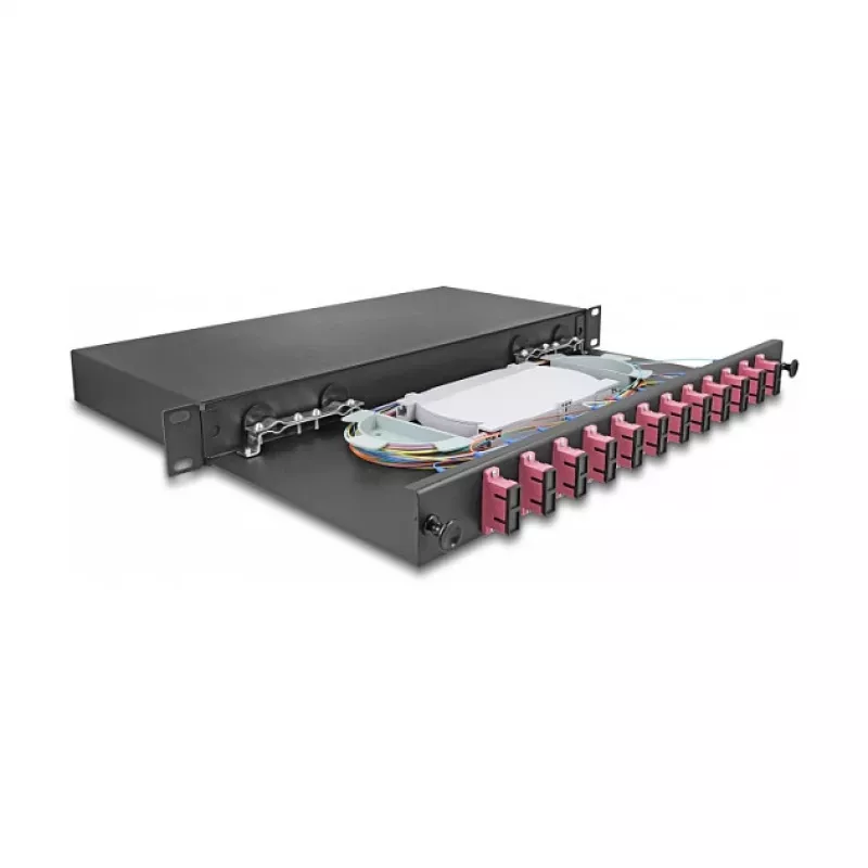 Glasfaser-Spleißbox DeLOCK 67008 Schwarz Metall 482x220x44mm
