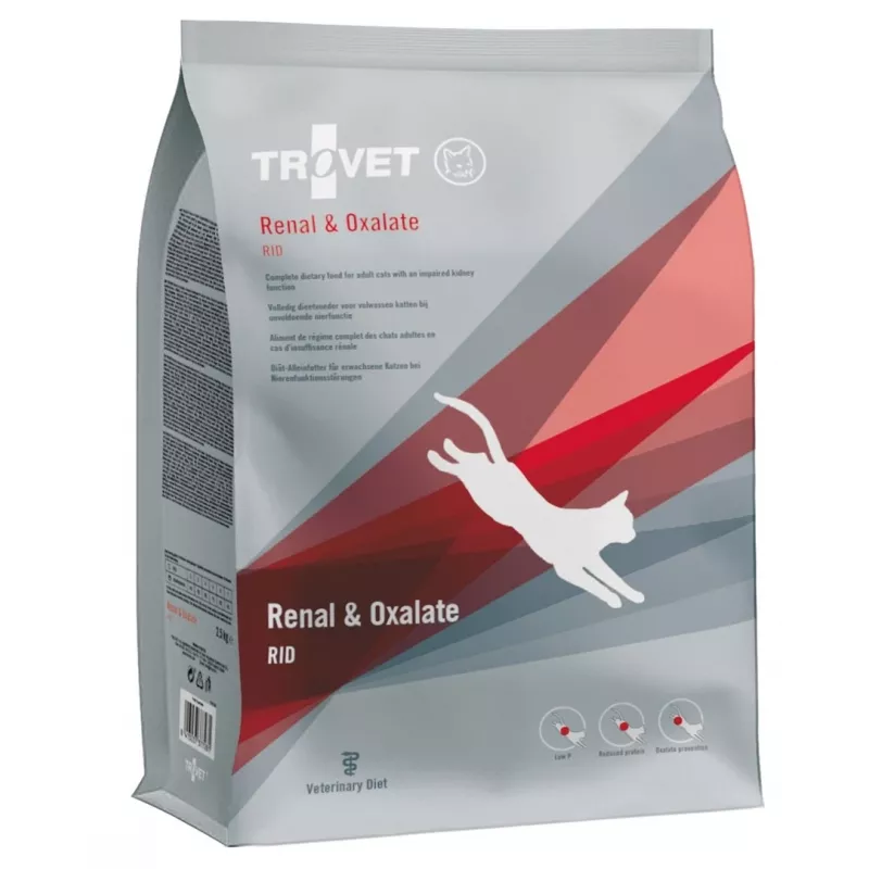 Trockenfutter für Katzen TROVET Renal & Oxalate RID veterinärmedizinische Diät, 2,5 kg, Huhn, Unterstützung der Harnwege