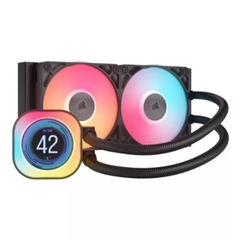 Luftkühler Corsair iCUE LINK TITAN 240 RX LCD 12 cm Schwarz 300–2100 RPM