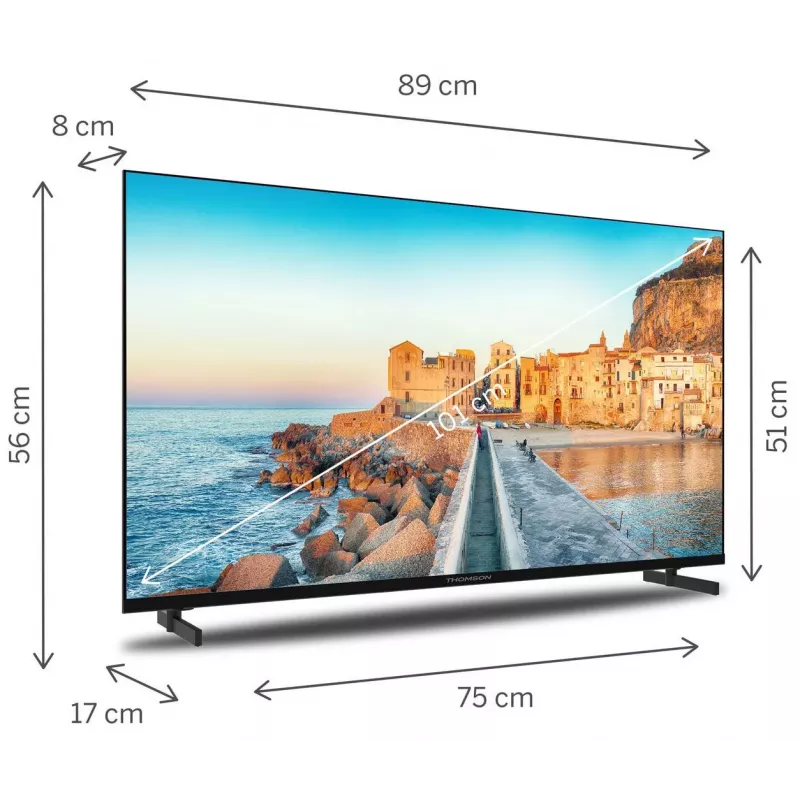 Smart TV Thomson 40FG2S15 40 Zoll (101,6 cm) Full HD LCD Direct‑LED Wi‑Fi Ethernet DVB‑T/T2/C/S/S2 Schwarz