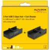 DeLOCK 64263 USB Hub Typ-A 5000 Mbit/s Schwarz