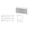 3D2SZ ONDA Kommode 150x45x85 schwarz