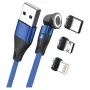 USB-Kabel RealPower MagneticCharge3 2m USB A Blau