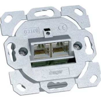 Hager G3140 Datendose Cat.6a 2-fach 8/8-pol (G3140)
