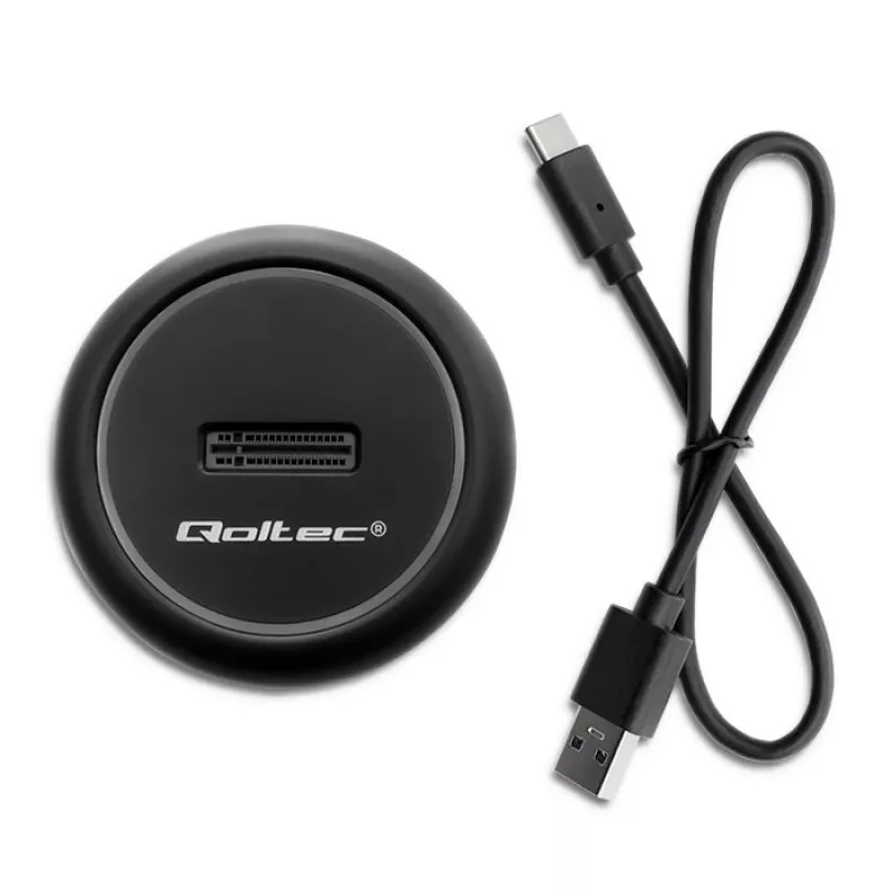 M.2 SSD-Dockingstation QOLTEC 52275 für SATA- und NVMe-Laufwerke, USB-Anschluss