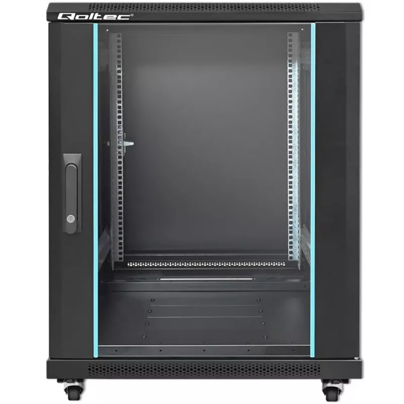 Netzwerkschrank QOLTEC 54518 19 Zoll 15U — Stahlgehäuse für 19-Zoll-Geräte