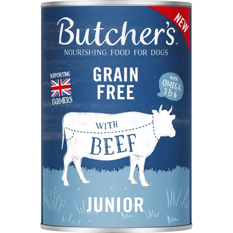 BUTCHER'S Original Junior Mega-Pack-Mix – Nassfutter für Hunde – 6 x 400 g