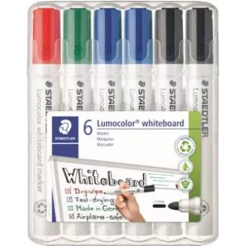 Whiteboard-Marker Staedtler 351 WP6 X, sortierte Farben, 2,0 mm Spitze