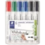 Whiteboard-Marker Staedtler 351 WP6 X, sortierte Farben, 2,0 mm Spitze