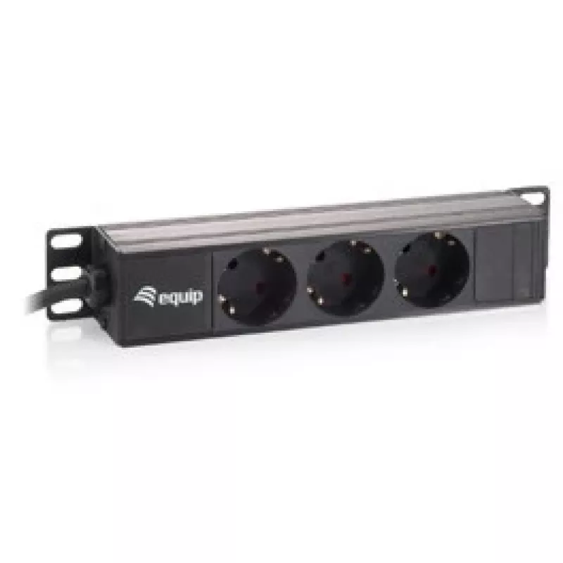 Equip 3-fach Französische Power Distribution Unit 10 Zoll 1U Kunststoff 250V 16A