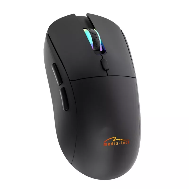 Kabellose Maus MEDIA-TECH MT1124 BT/RF Silent & Recharge — beidhändig, 3200 DPI, Bluetooth + 2,4 GHz USB, 6 Tasten, wiederaufladbar